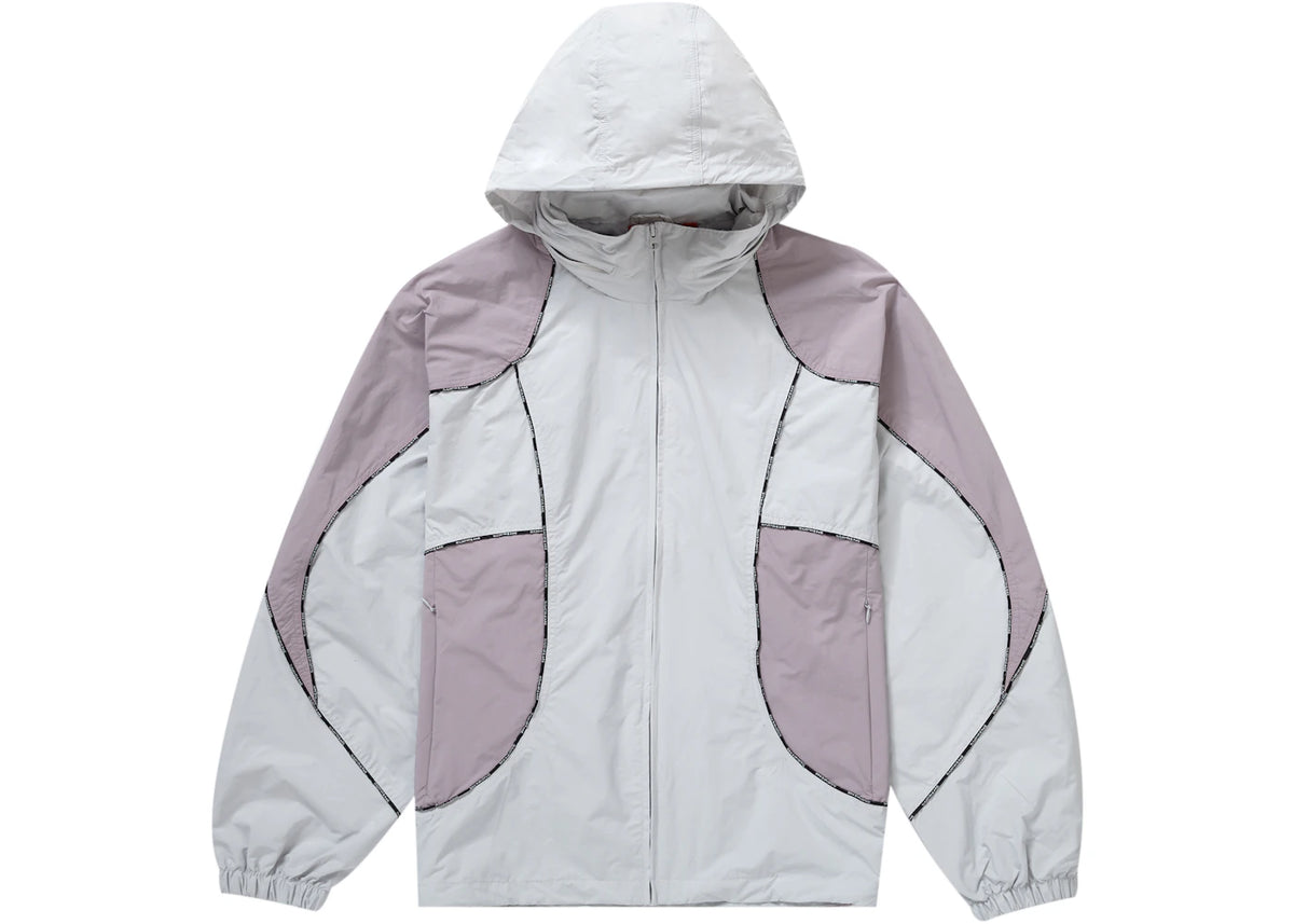 Supreme Logo Piping Hooded Track Jacket Grey - vue secondaire B