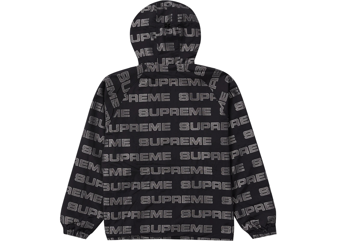 Supreme Logo Ripstop Hooded Track Jacket Black - vue secondaire B