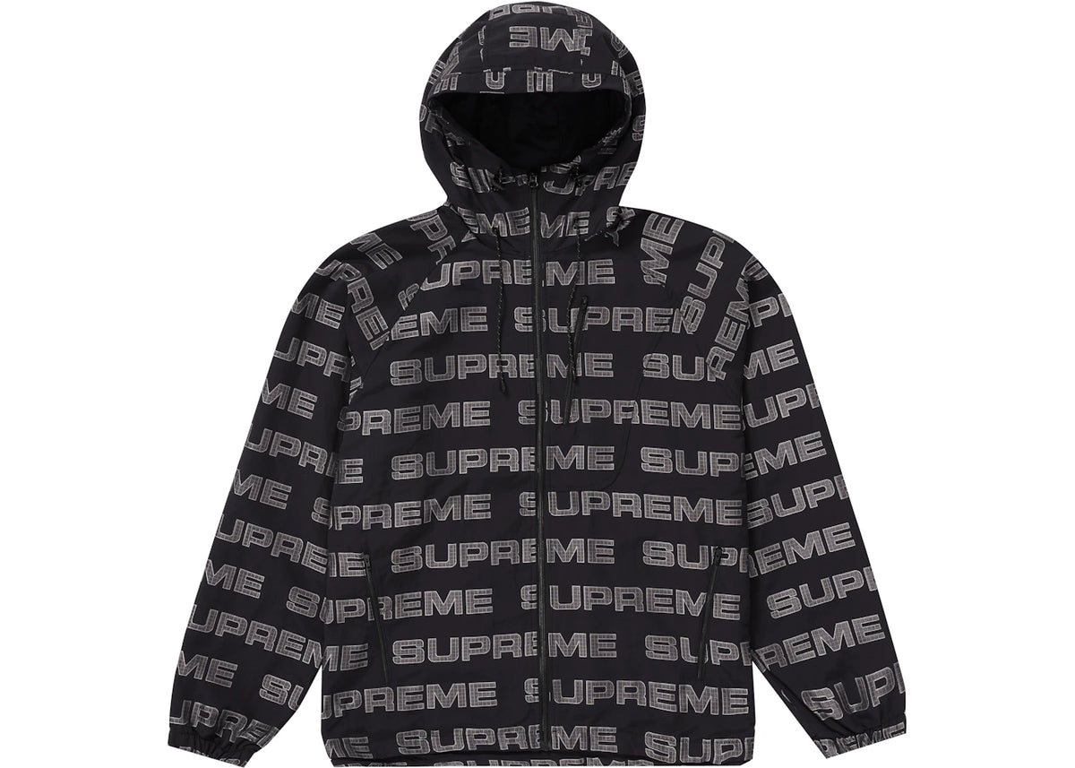 Supreme Logo Ripstop Hooded Track Jacket Black - vue 360