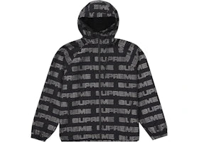 Supreme Logo Ripstop Hooded Track Jacket Black