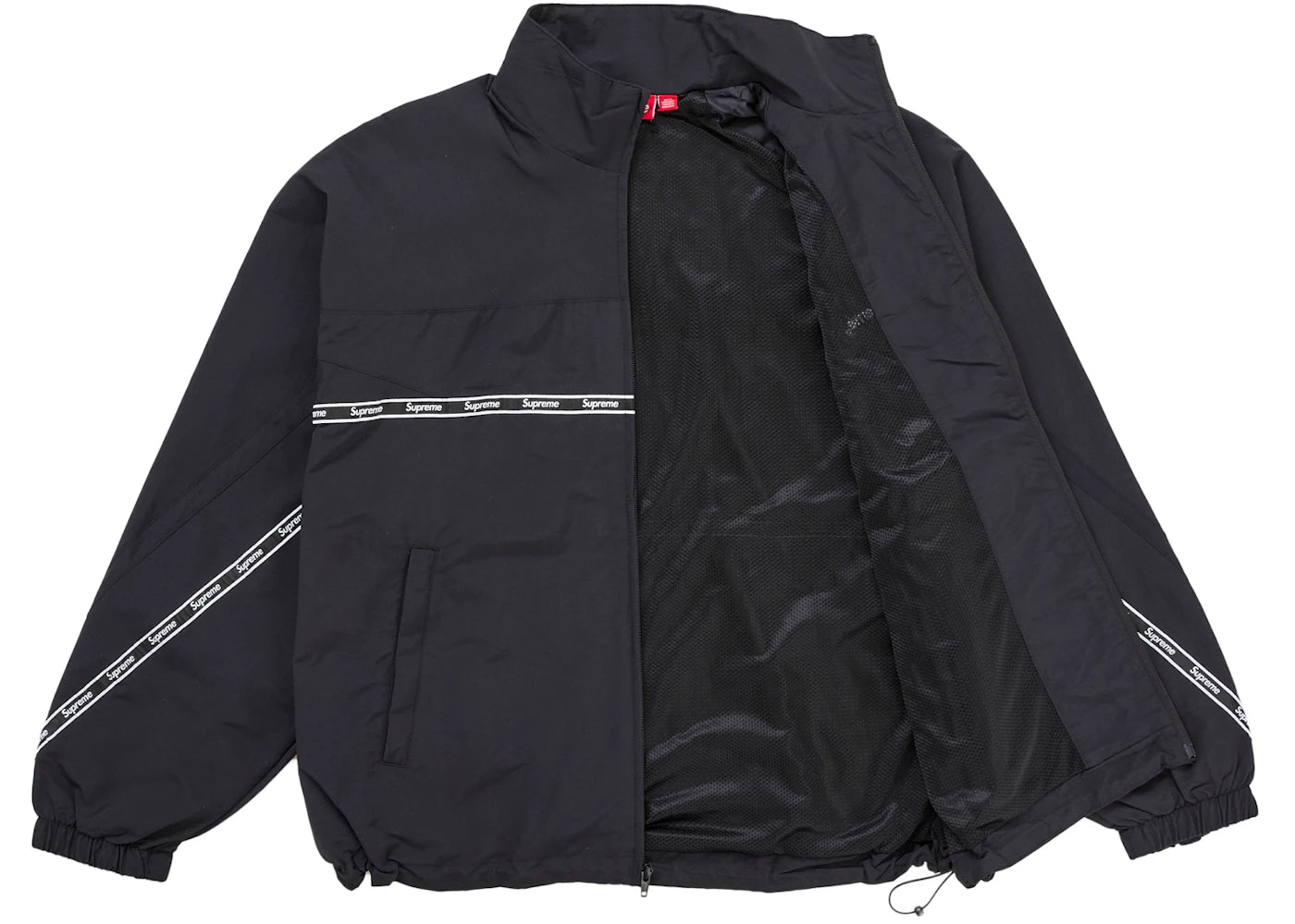 Supreme Logo Taping Track Jacket Black - vue secondaire B