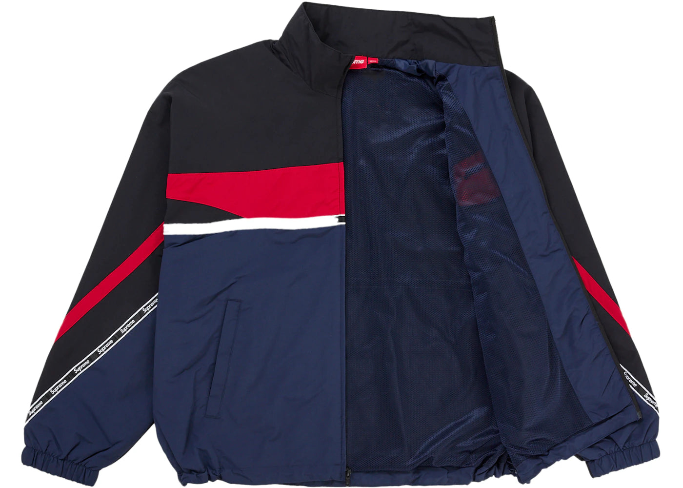 Supreme Logo Taping Track Jacket Navy - vue secondaire B