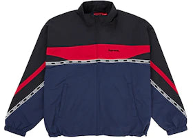 Supreme Logo Taping Track Jacket Navy - vue 360