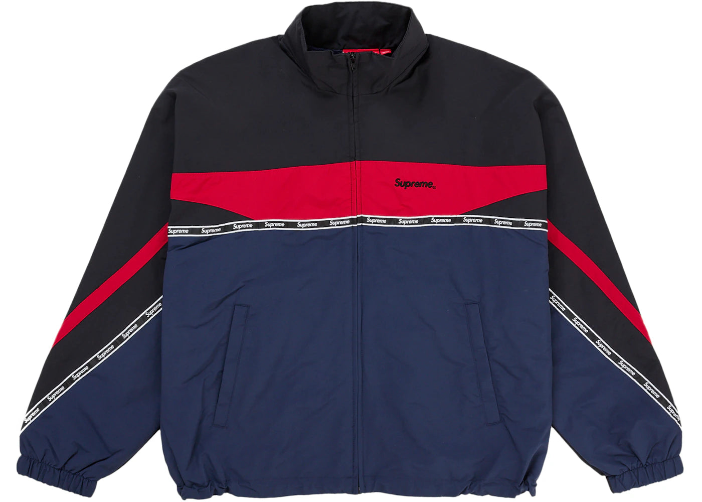 Supreme Logo Taping Track Jacket Navy - vue secondaire A