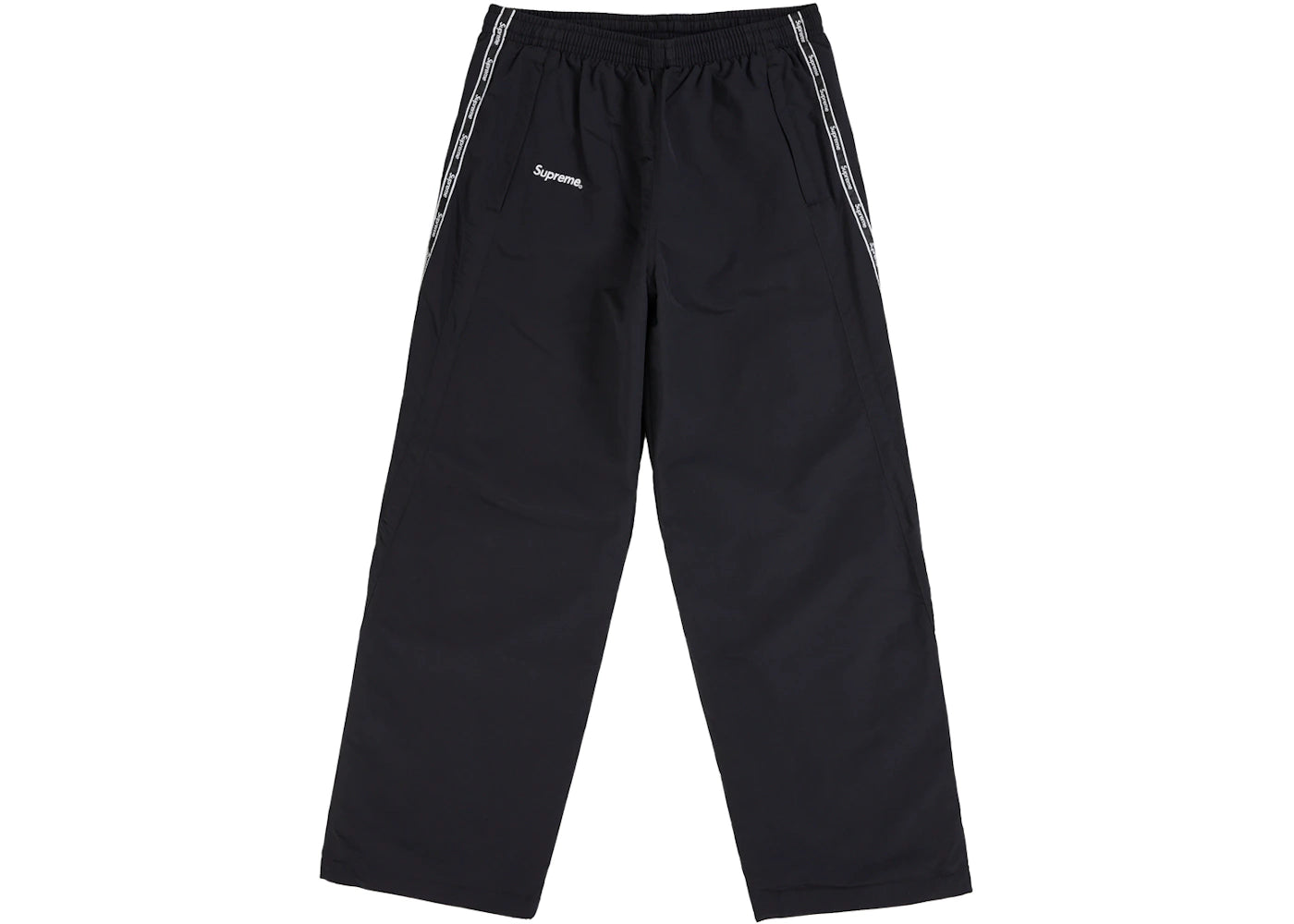 Supreme Logo Taping Track Pant Black - vue 360