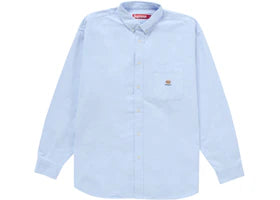 Supreme Loose Fit Flannel Oxford Shirt Light Blue - vue 360