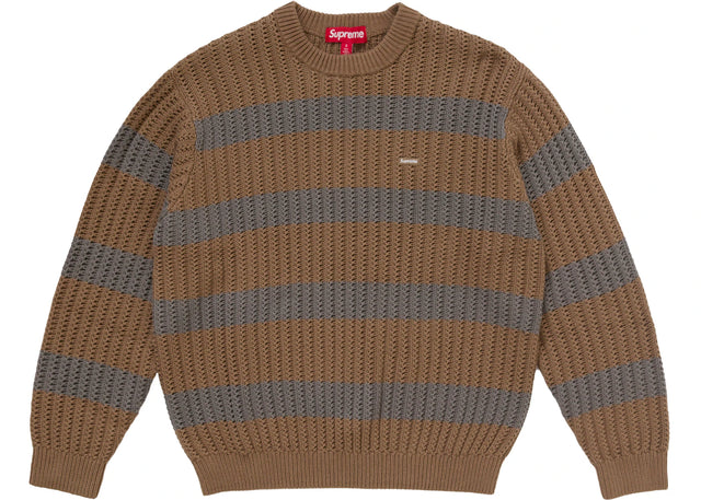 Supreme Loose Gauge Stripe Small Box Sweater Khaki