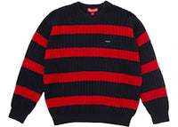 Supreme Loose Gauge Stripe Small Box Sweater Navy