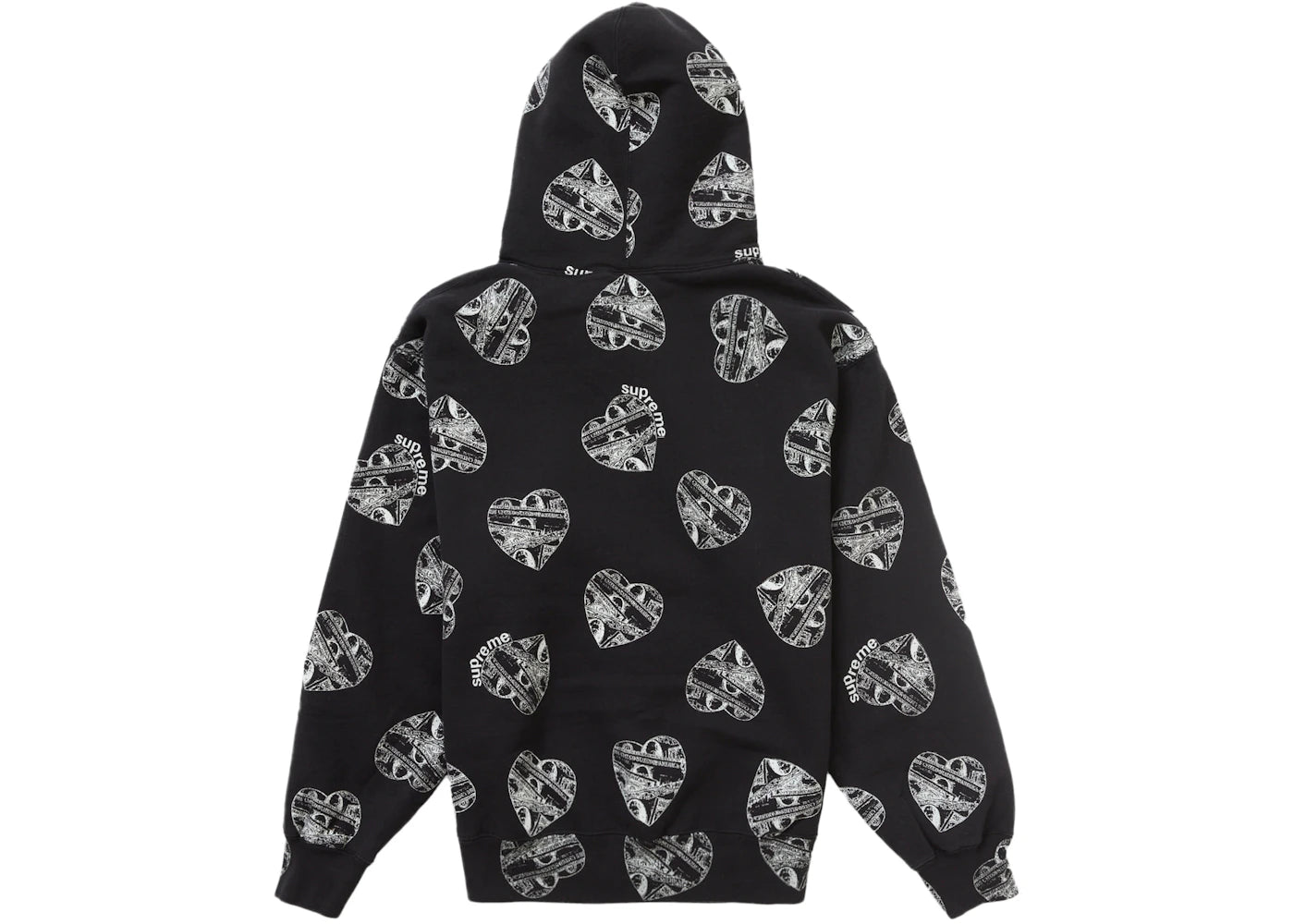 Supreme Love Cash Hooded Sweatshirt Black - vue secondaire B