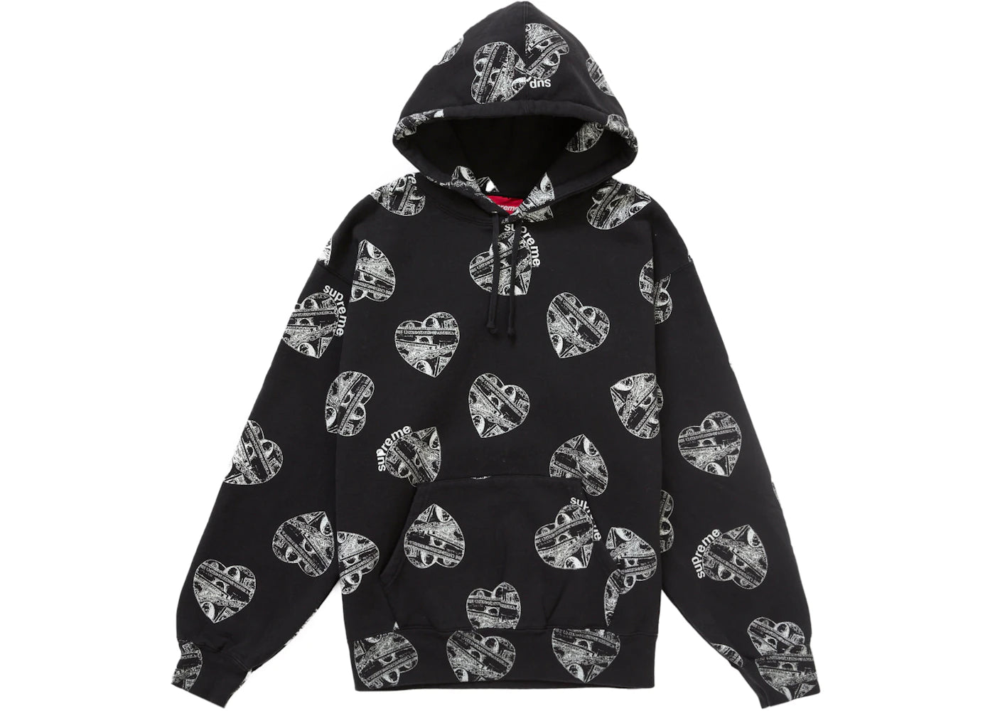 Supreme Love Cash Hooded Sweatshirt Black - vue secondaire A