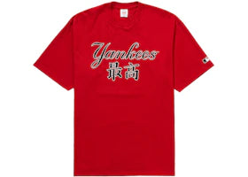 Supreme MLB New York Yankees Kanji Teams Tee Red