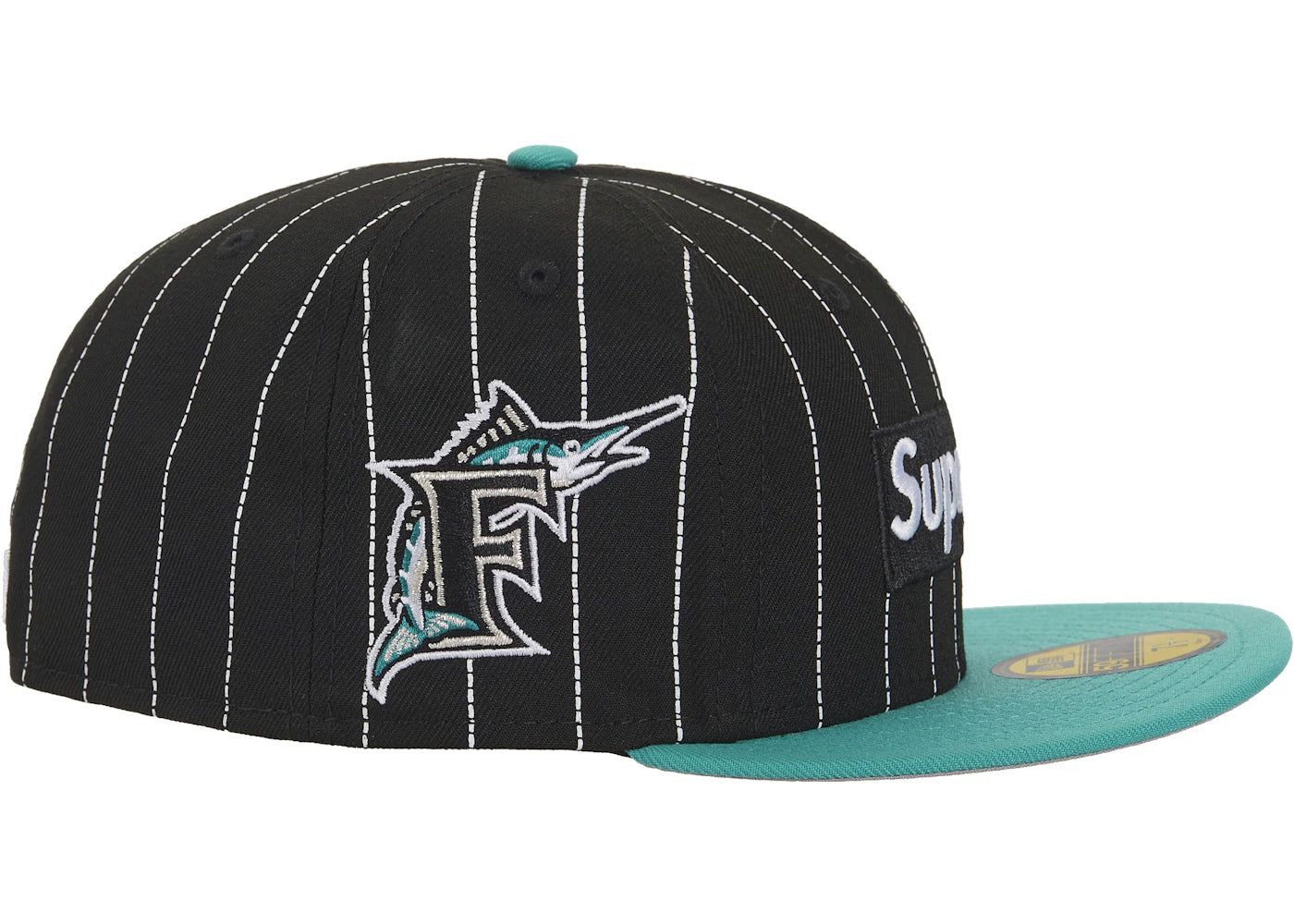 Supreme MLB Teams Box Logo New Era 59Fifty Cap Black Pinstripe - vue secondaire B
