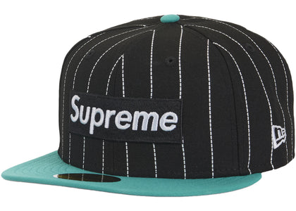 Supreme MLB Teams Box Logo New Era 59Fifty Cap Black Pinstripe - product view 2