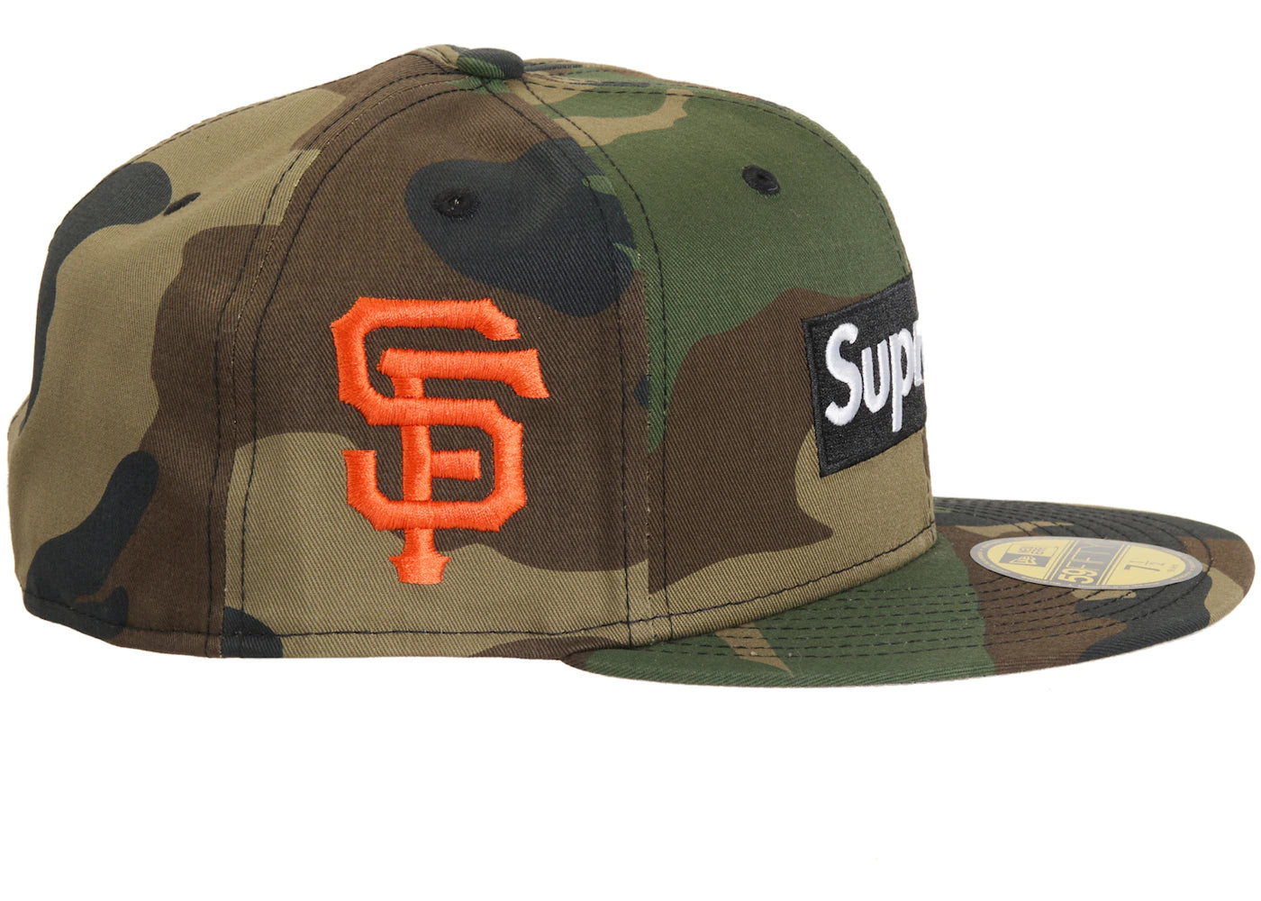 Supreme MLB Teams San Francisco Box Logo New Era 59Fifty Fitted Cap Woodland Camo - vue secondaire B