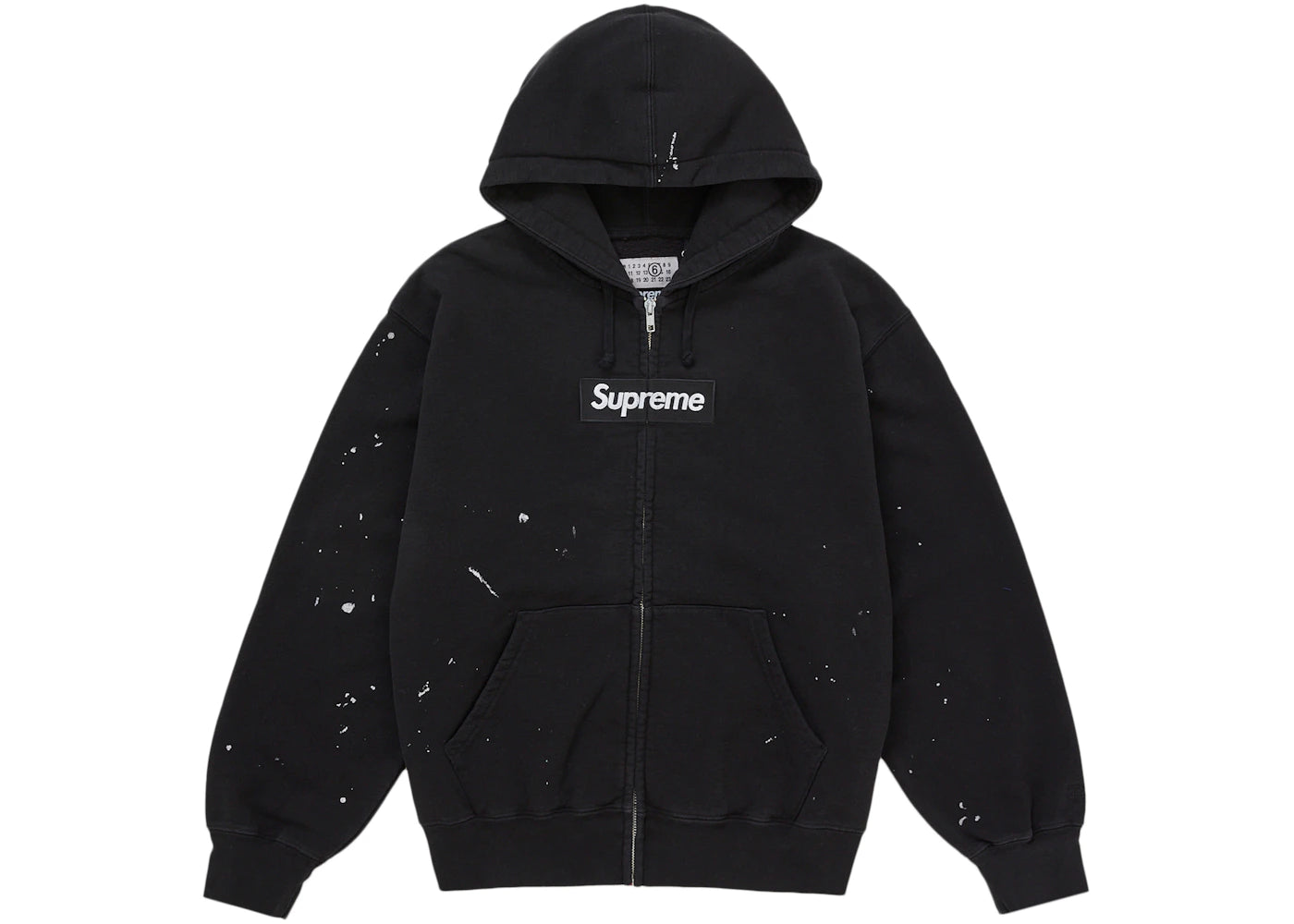 Supreme MM6 Maison Margiela Box Logo Zip Up Hooded Sweatshirt Black - vue 360