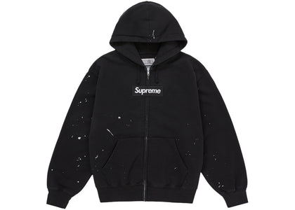 Supreme MM6 Maison Margiela Box Logo Zip Up Hooded Sweatshirt Black - authentic Supreme apparel