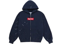 Supreme MM6 Maison Margiela Box Logo Zip Up Hooded Sweatshirt Navy