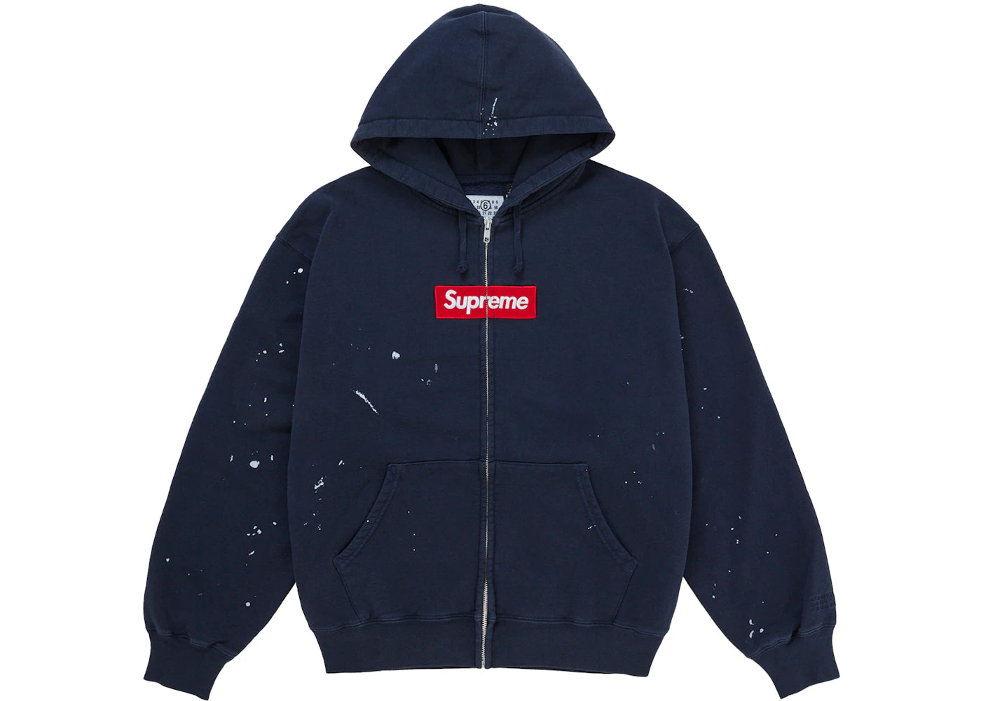 Supreme MM6 Maison Margiela Box Logo Zip Up Hooded Sweatshirt Navy - vue secondaire A