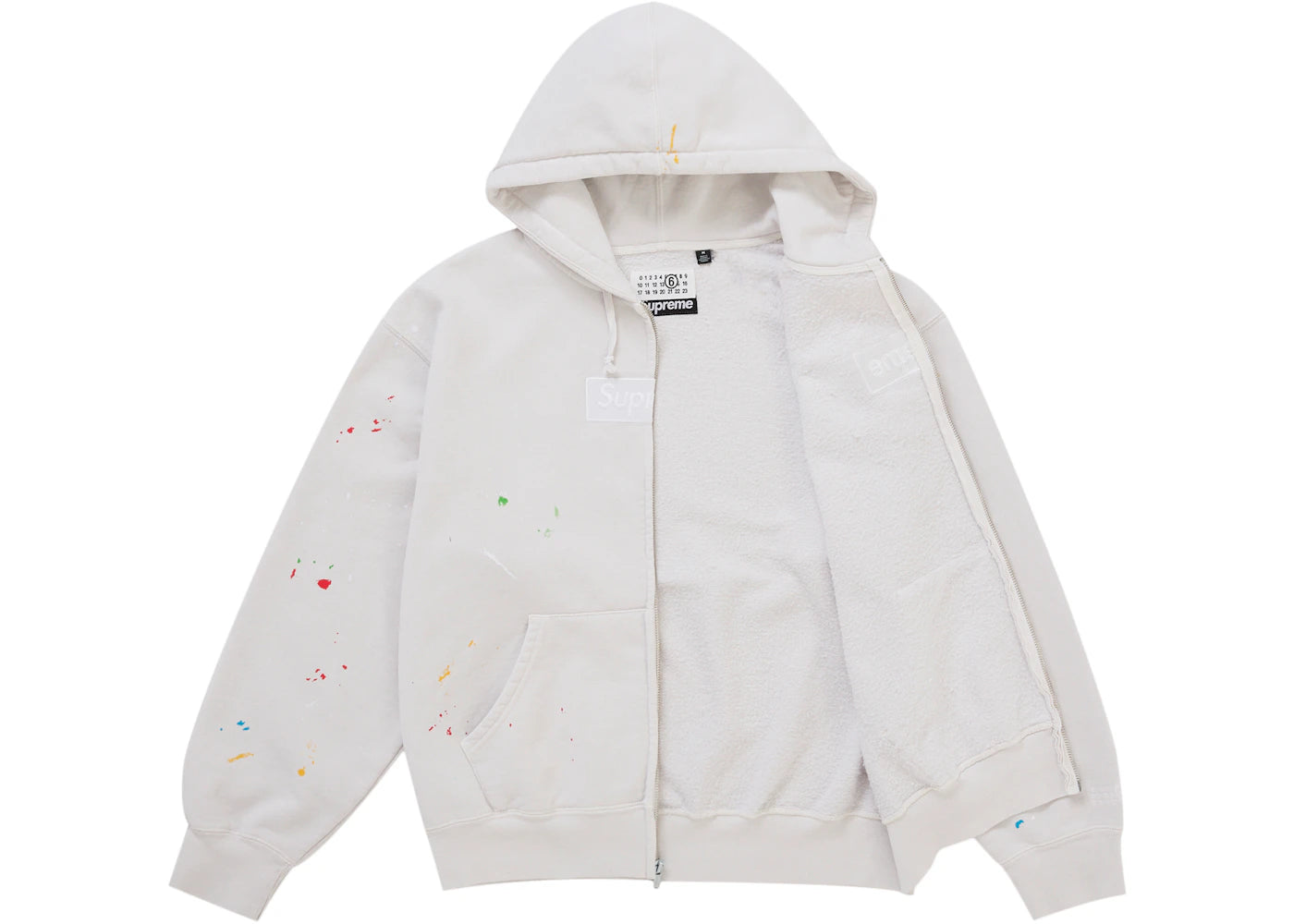 Supreme MM6 Maison Margiela Box Logo Zip Up Hooded Sweatshirt White - vue secondaire A