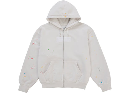 Supreme MM6 Maison Margiela Box Logo Zip Up Hooded Sweatshirt White - authentic Supreme apparel