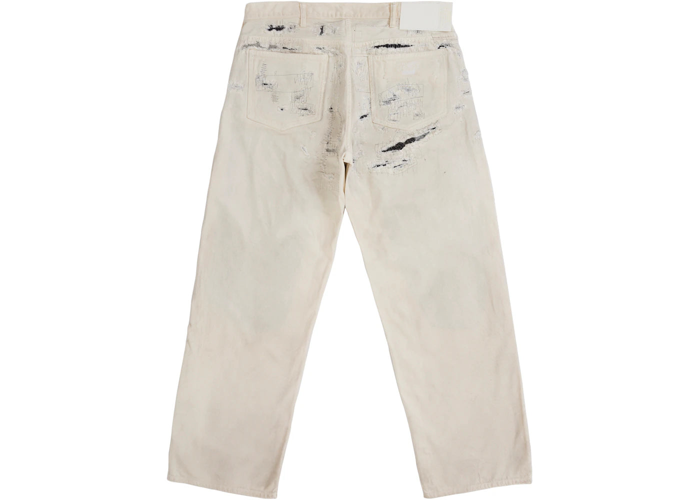Supreme MM6 Maison Margiela Distressed Loose Fit Selvedge Jean White - vue secondaire A