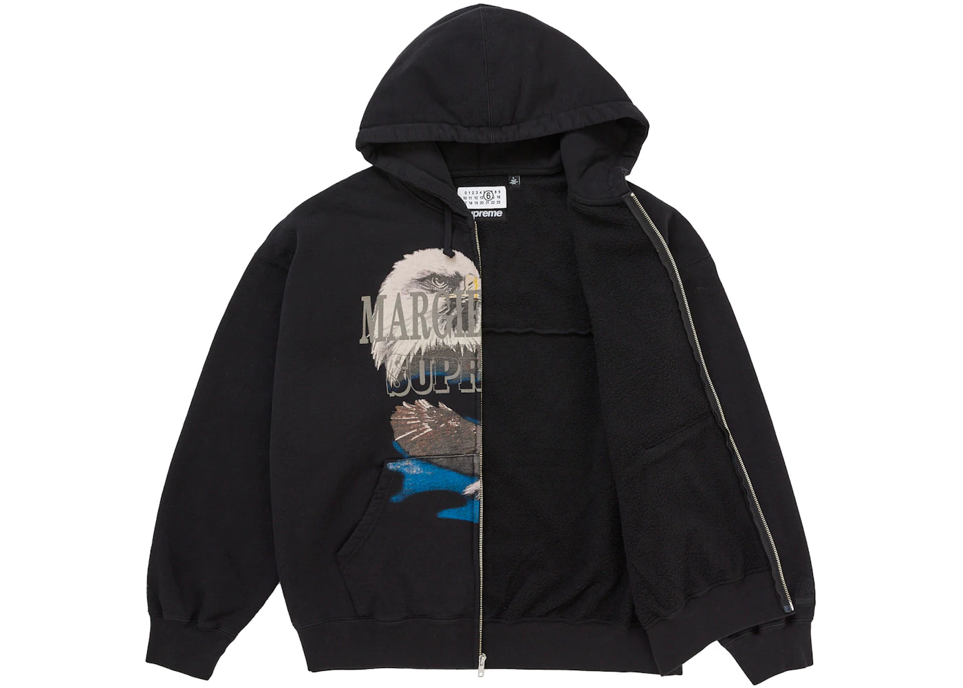 Supreme MM6 Maison Margiela Eagle Zip Up Hooded Sweatshirt Black - vue secondaire B
