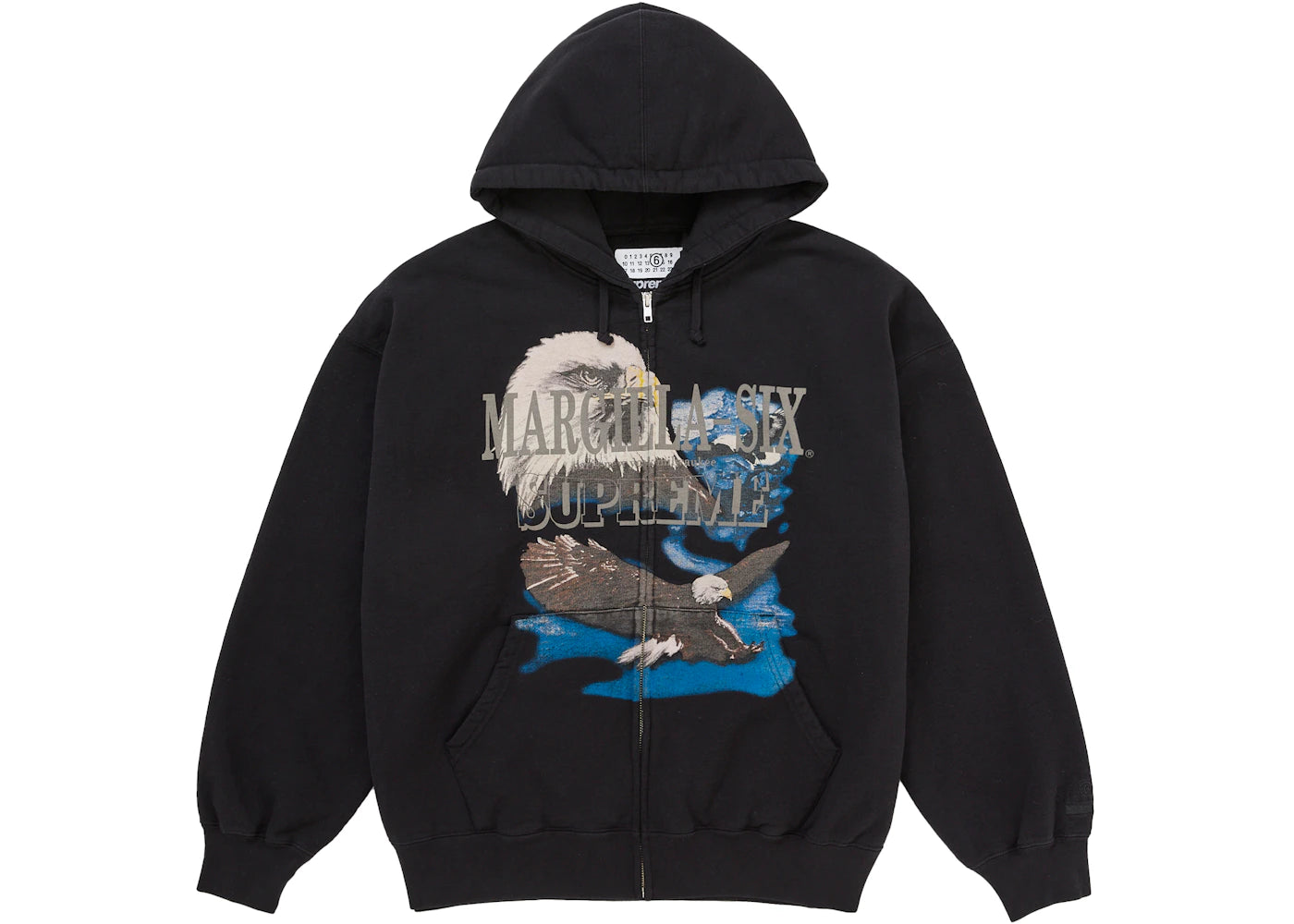 Supreme MM6 Maison Margiela Eagle Zip Up Hooded Sweatshirt Black - vue secondaire A