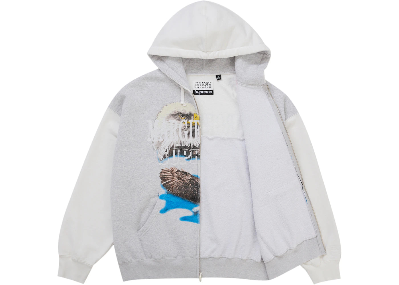 Supreme MM6 Maison Margiela Eagle Zip Up Hooded Sweatshirt White - vue secondaire B