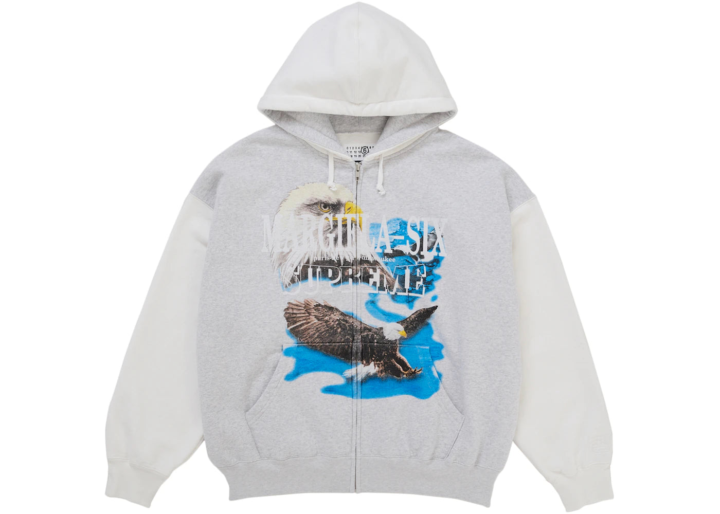 Supreme MM6 Maison Margiela Eagle Zip Up Hooded Sweatshirt White - vue secondaire A