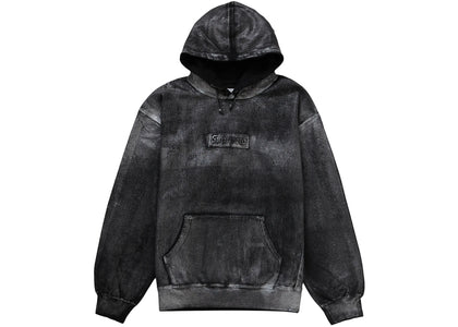 Supreme MM6 Maison Margiela Foil Box Logo Hooded Sweatshirt Black - apparel view 2