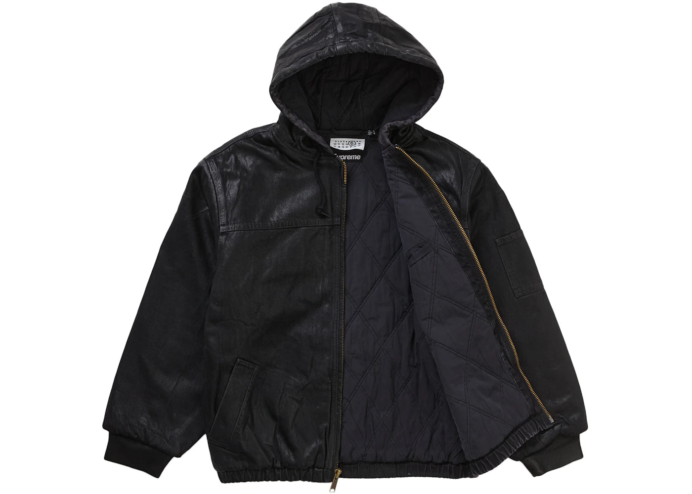 Supreme MM6 Maison Margiela Foil Hooded Work Jacket Black - vue secondaire B