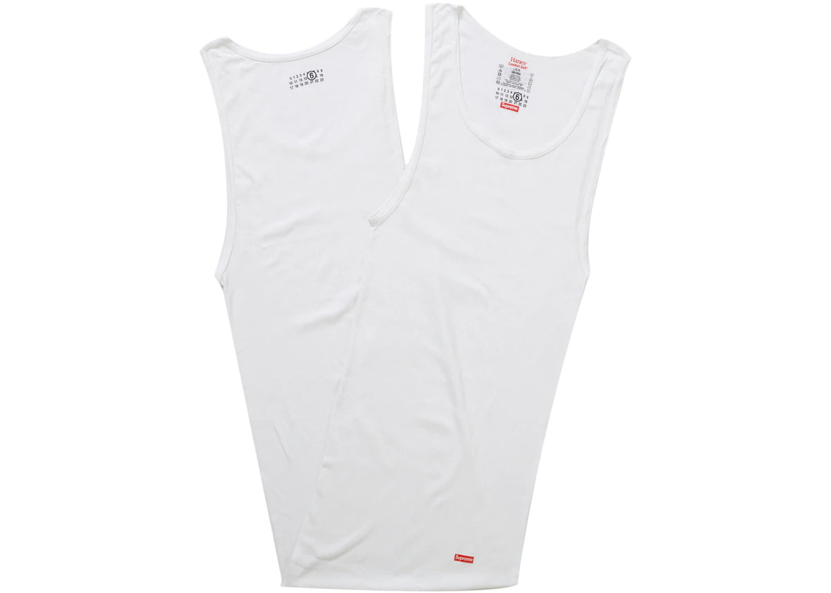 Supreme MM6 Maison Margiela Hanes Tagless Tank Top (2 Pack) White - vue secondaire B