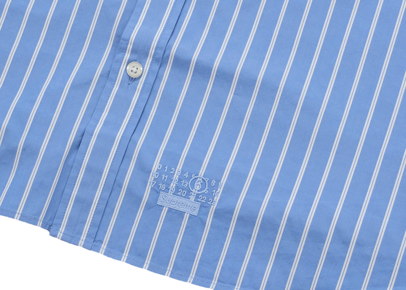 Supreme MM6 Maison Margiela Stripe Shirt Blue - vue secondaire B