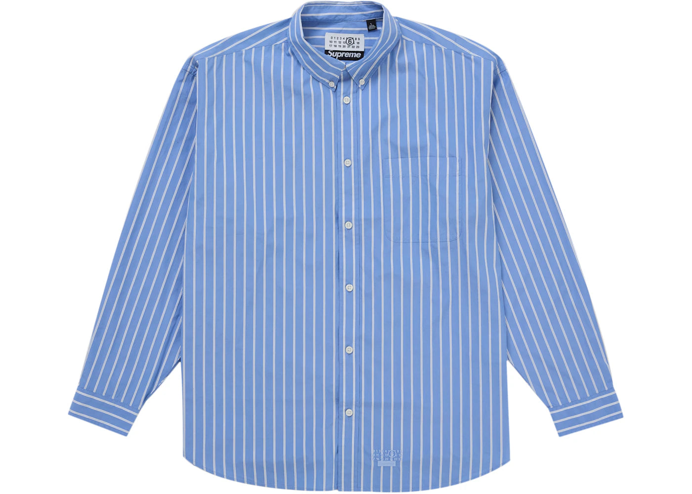 Supreme MM6 Maison Margiela Stripe Shirt Blue - vue 360