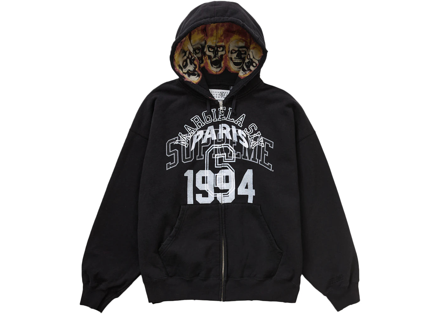 Supreme MM6 Maison Margiela Zip Up Hooded Sweatshirt Black - vue secondaire A