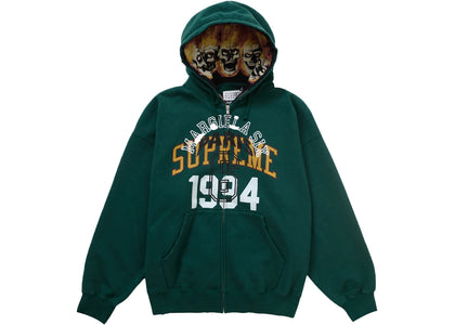 Supreme MM6 Maison Margiela Zip Up Hooded Sweatshirt Dark Green - apparel view 2