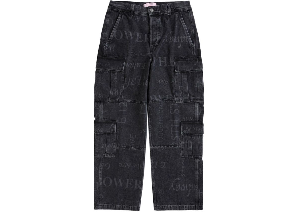 Supreme Martine Rose Denim Cargo Pant Washed Black - vue 360