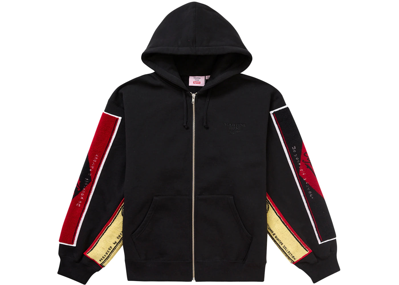 Supreme Martine Rose Towel Zip Up Hooded Sweatshirt Black - vue secondaire B