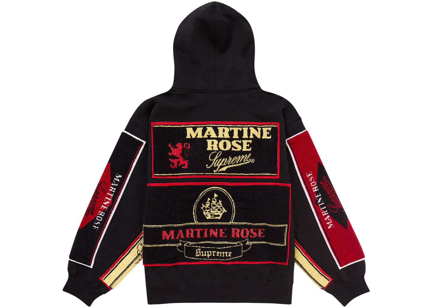 Supreme Martine Rose Towel Zip Up Hooded Sweatshirt Black - vue secondaire A