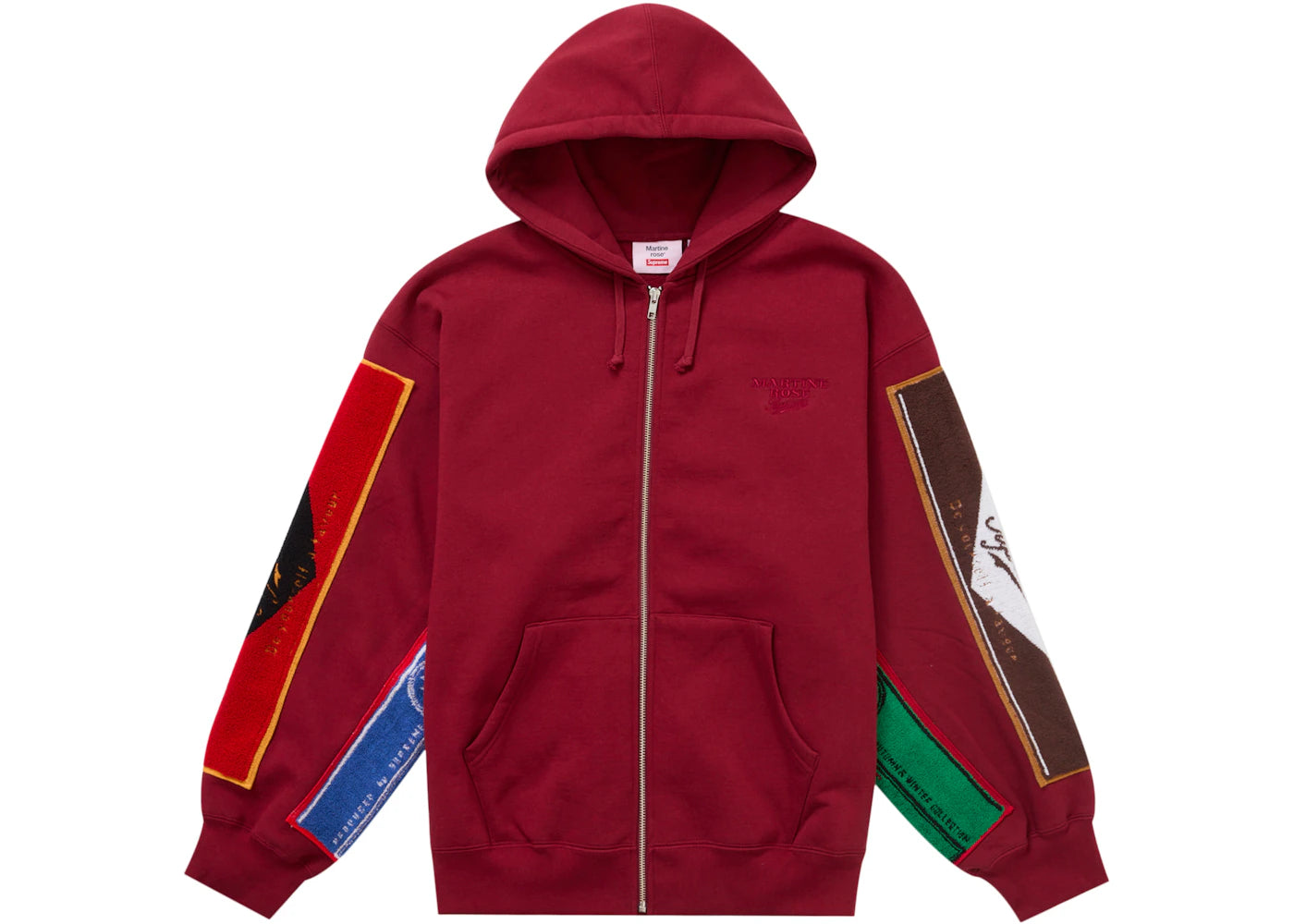 Supreme Martine Rose Towel Zip Up Hooded Sweatshirt Cardinal - vue secondaire B