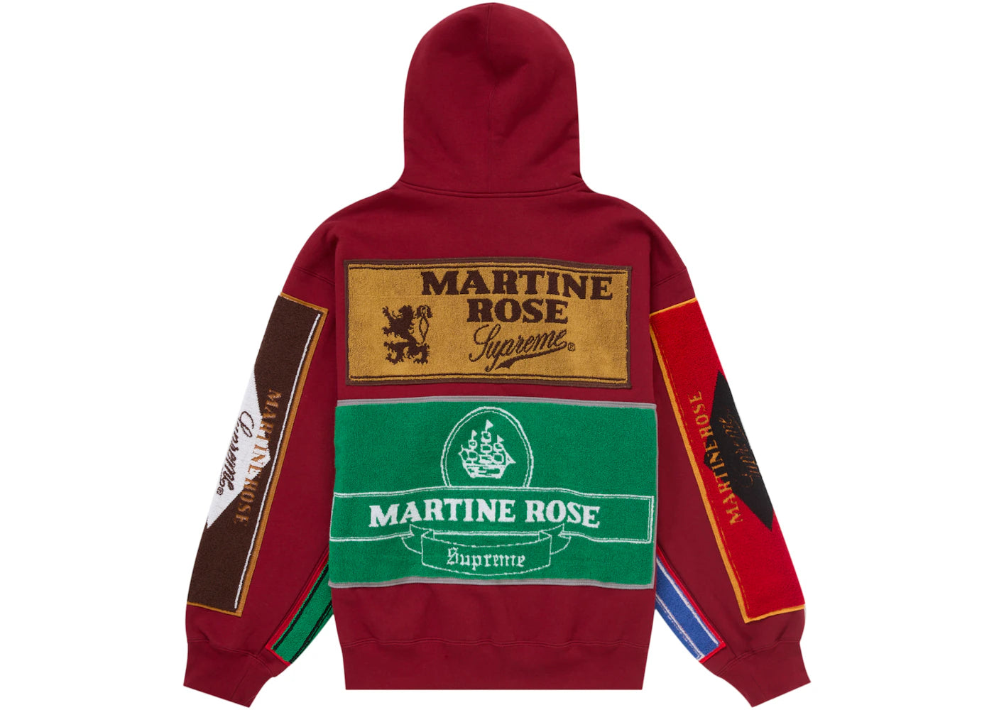 Supreme Martine Rose Towel Zip Up Hooded Sweatshirt Cardinal - vue secondaire A