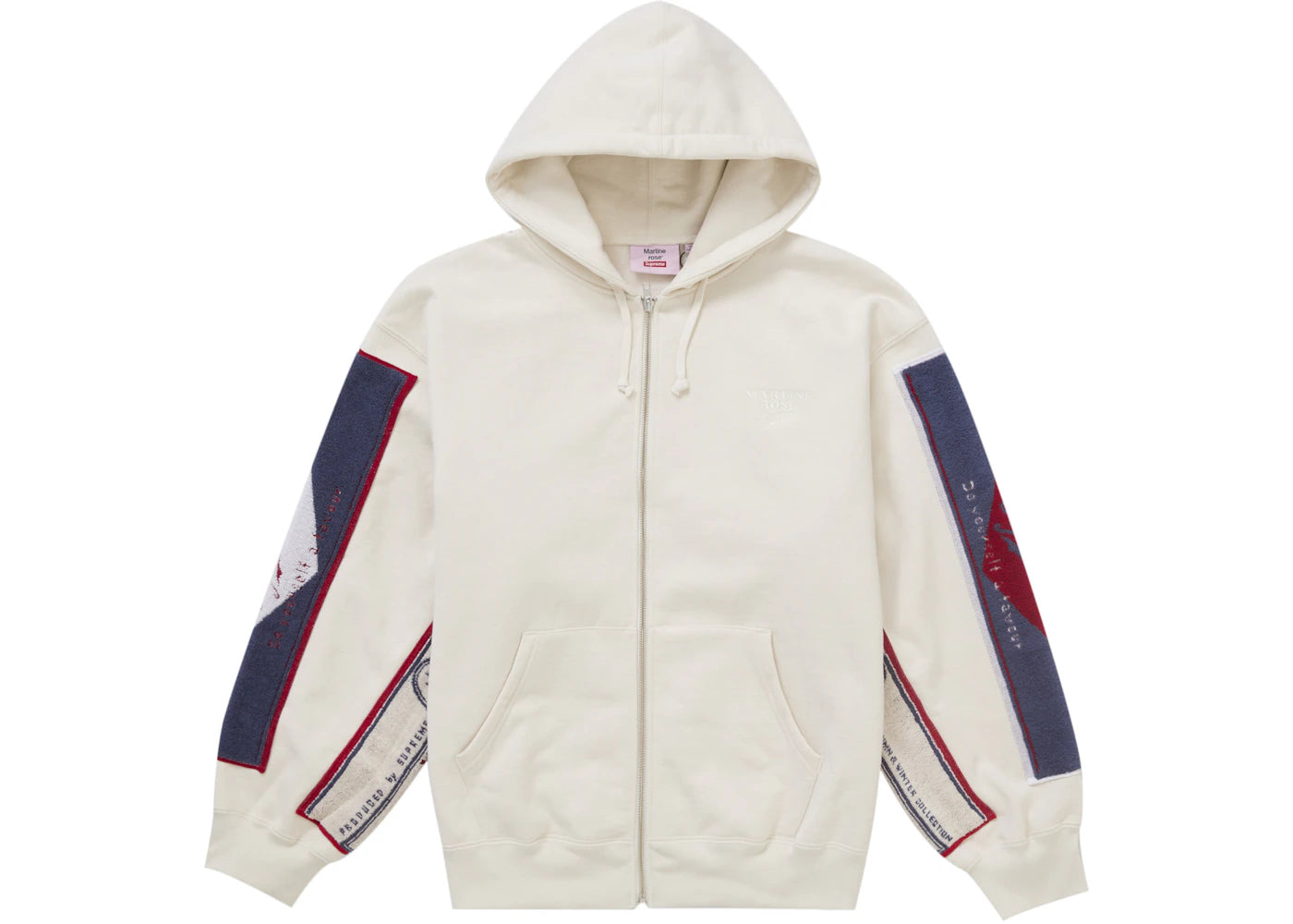 Supreme Martine Rose Towel Zip Up Hooded Sweatshirt White - vue secondaire A