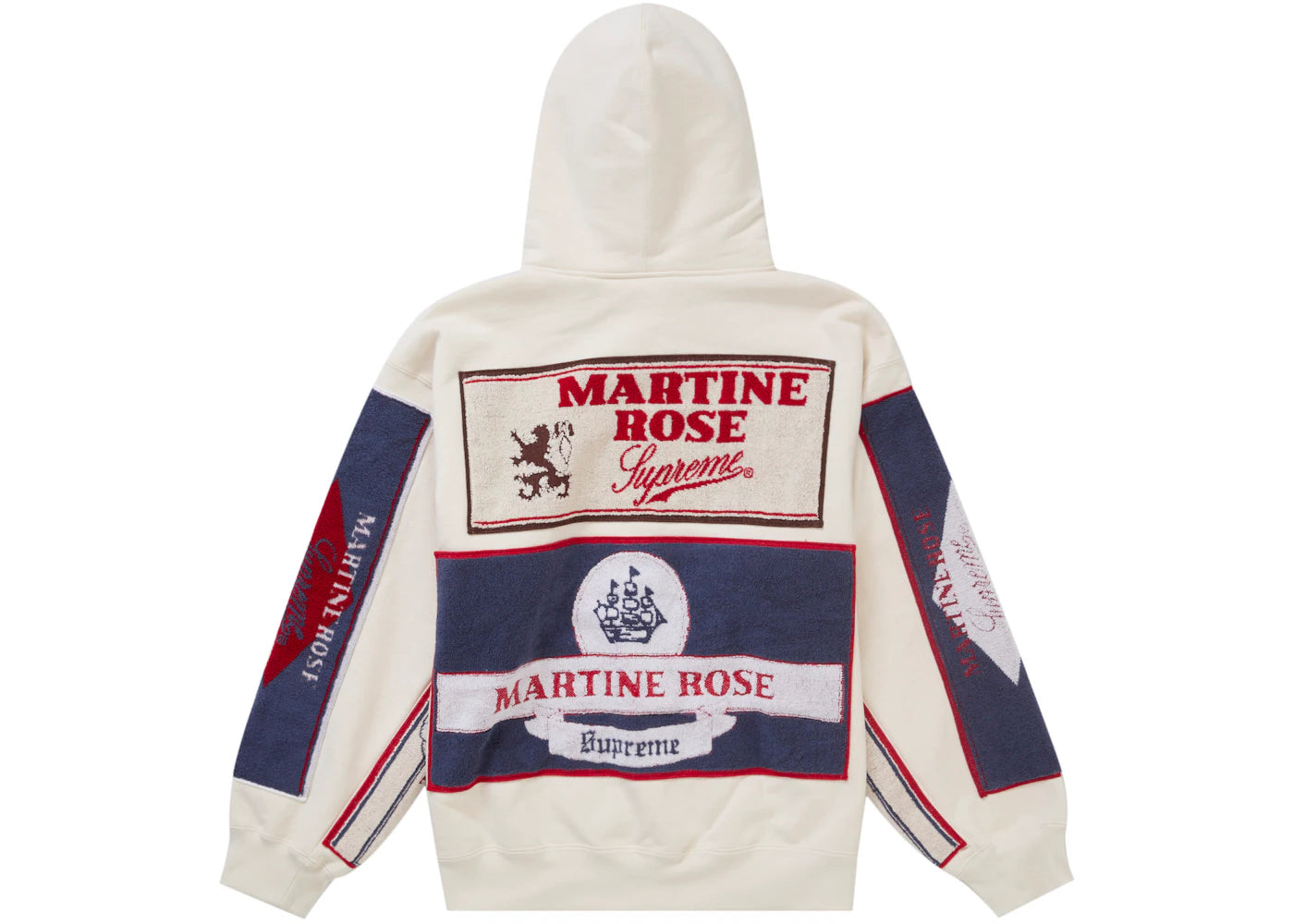 Supreme Martine Rose Towel Zip Up Hooded Sweatshirt White - vue 360