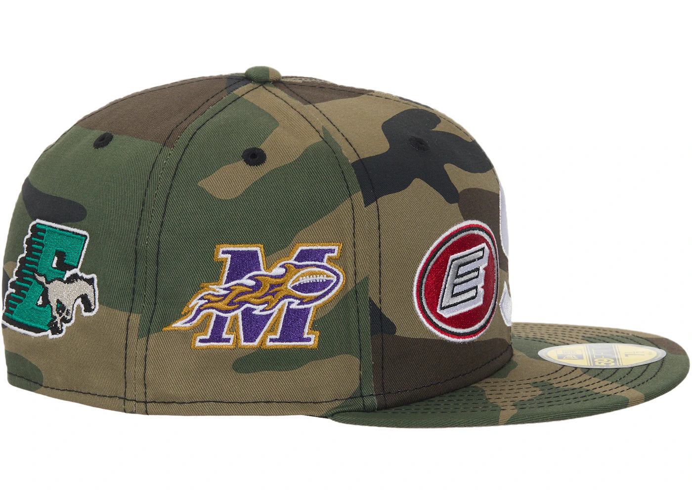 Supreme Mascots S Logo New Era 59Fifty Fitted Cap Woodland Camo - vue secondaire A