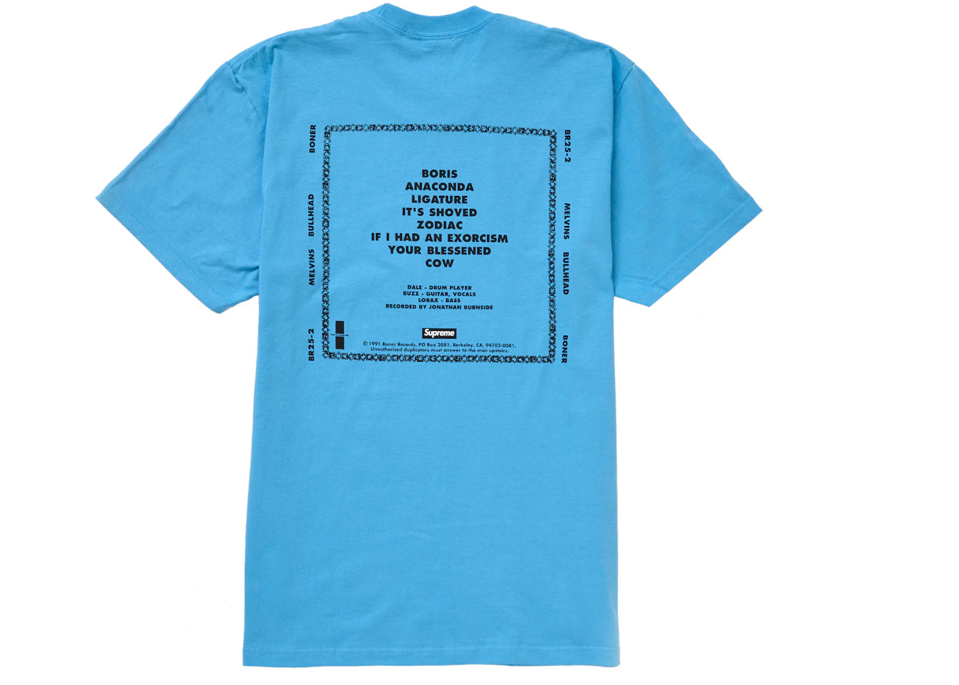 Supreme Melvins Bullhead Tee Bright Blue - vue secondaire B