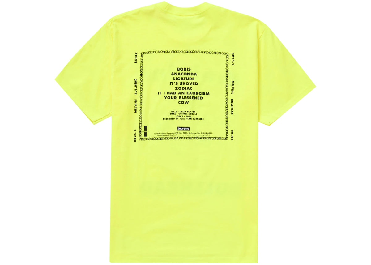 Supreme Melvins Bullhead Tee Fluorescent Yellow - vue secondaire A