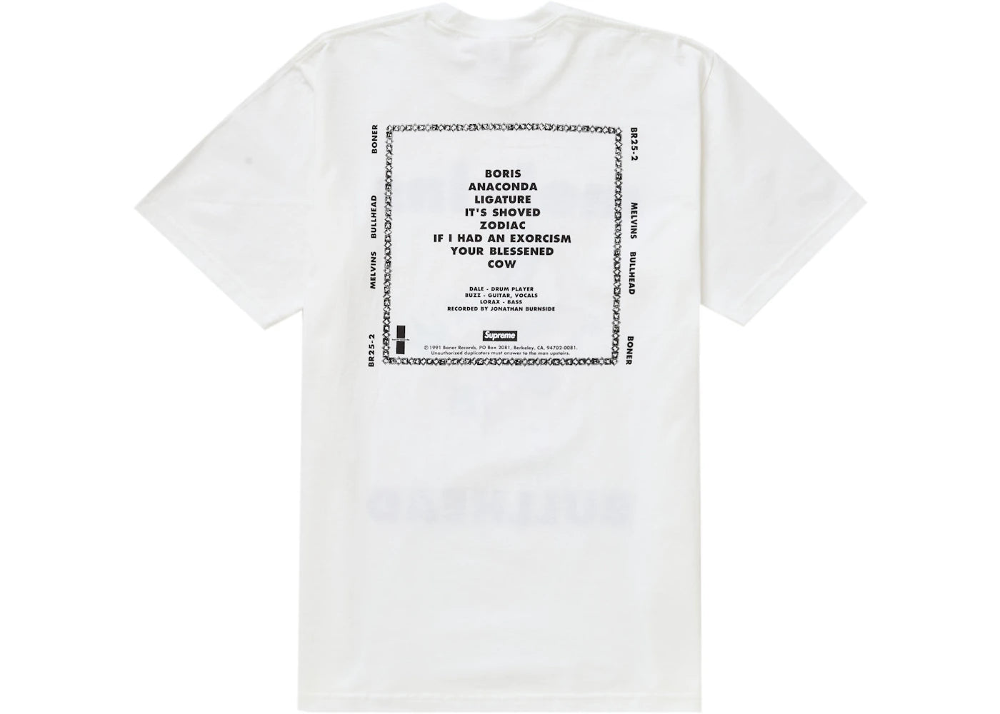 Supreme Melvins Bullhead Tee White - vue secondaire B