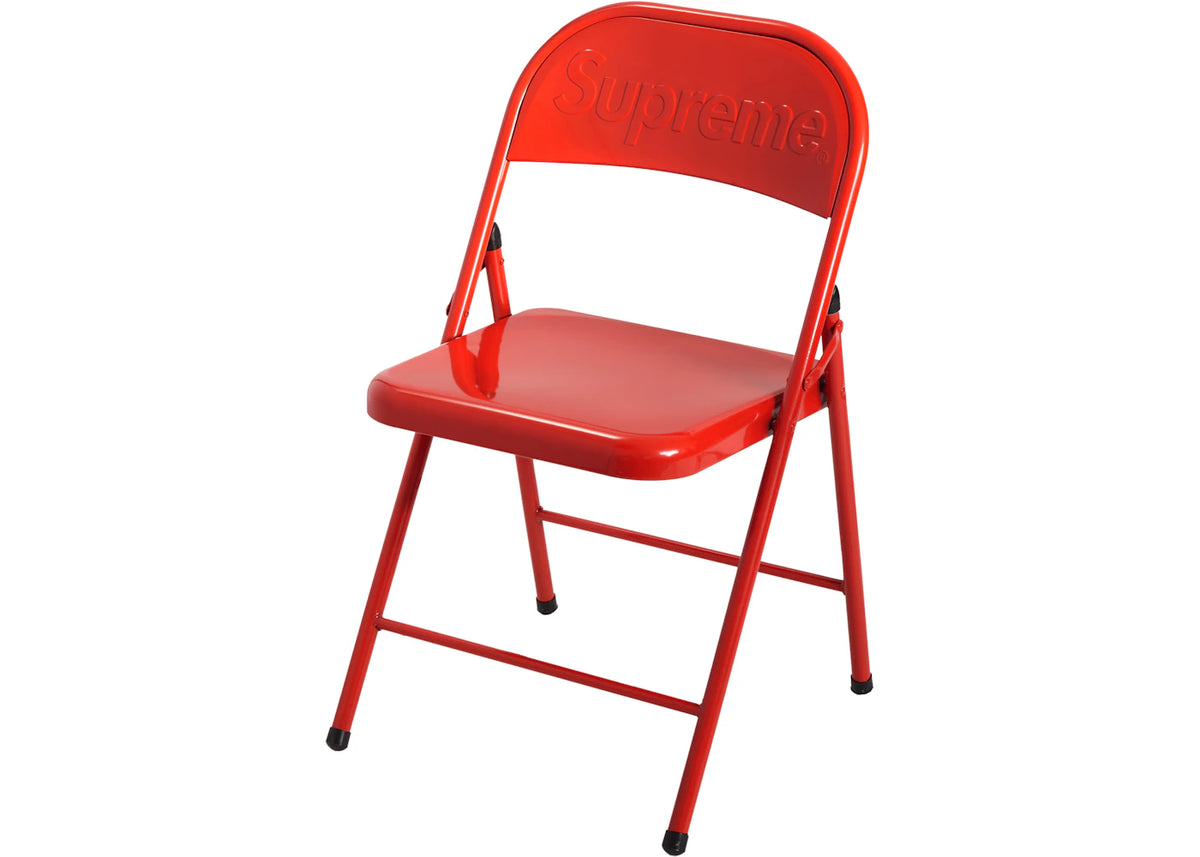 Supreme Metal Folding Chair Red - vue 360