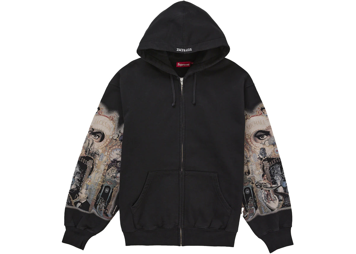 Supreme Michael Jackson Dangerous Zip Up Hooded Sweatshirt Black - vue secondaire A