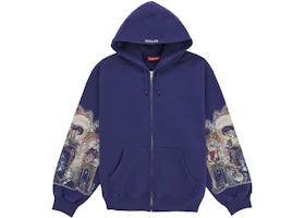 Supreme Michael Jackson Dangerous Zip Up Hooded Sweatshirt Washed Navy - authentic Supreme apparel